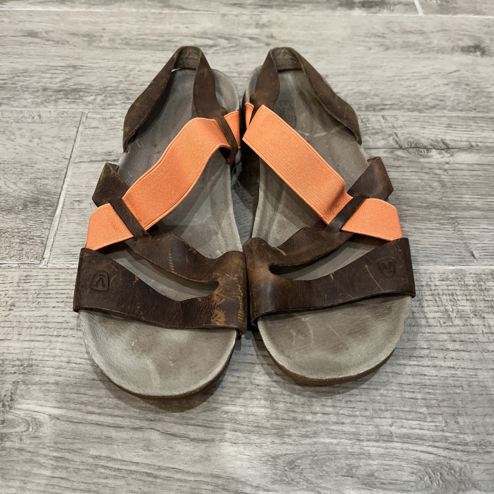 KEEN Women's DAUNTLESS Sport Sandal Shoes Straps Brown Orange Open Toe Size 7.5